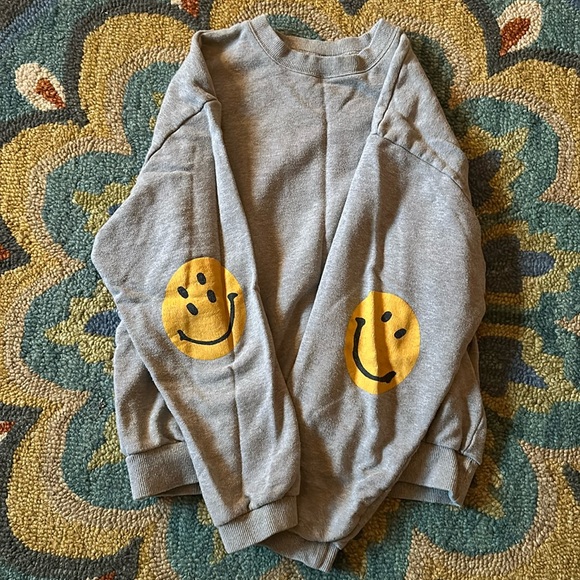 KAPITAL smiley athletic gray sweatshirt size 4 - Picture 1 of 5